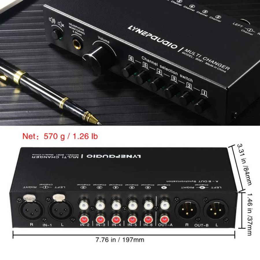 B081 6 Input 3 Outupt Audio Signal Selector Switcher Multi-channel Switcher, Fully Balanced Passi...