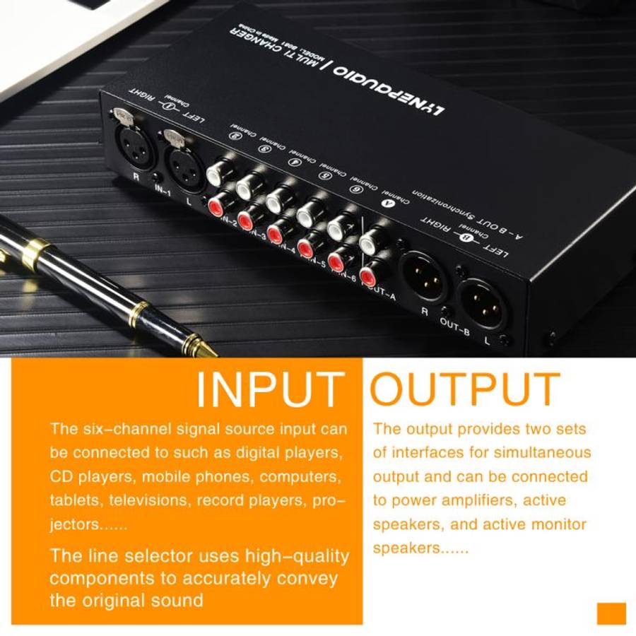 B081 6 Input 3 Outupt Audio Signal Selector Switcher Multi-channel Switcher, Fully Balanced Passi...
