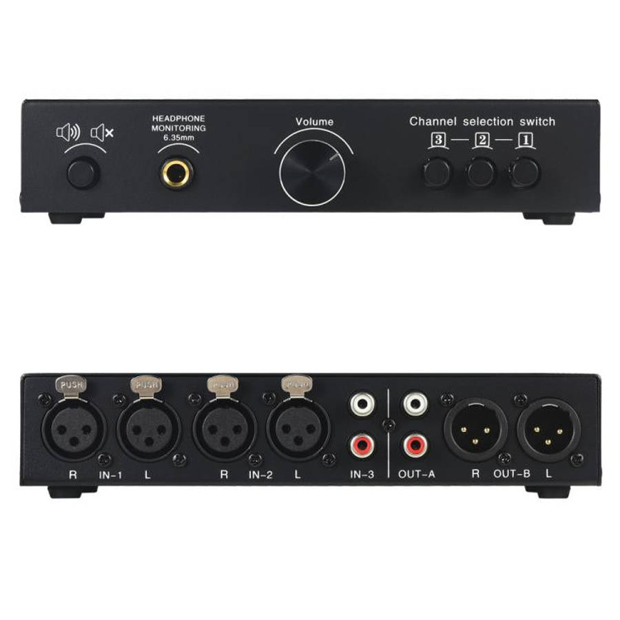 B082 3 Input 3 Output Audio Signal Selector Balanced Line Switcher