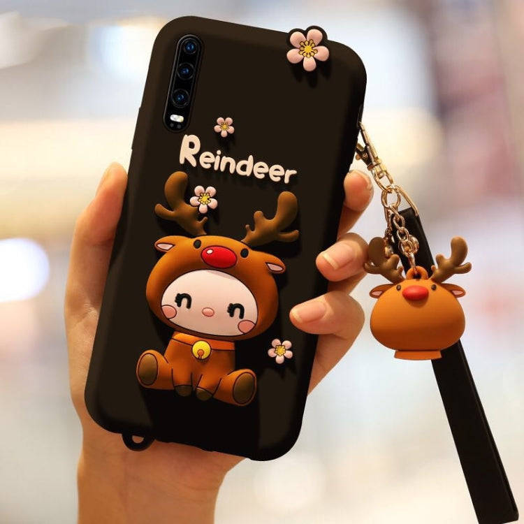 Cartoon All-inclusive Anti-drop Silicone Cover for Huawei P30(Red)