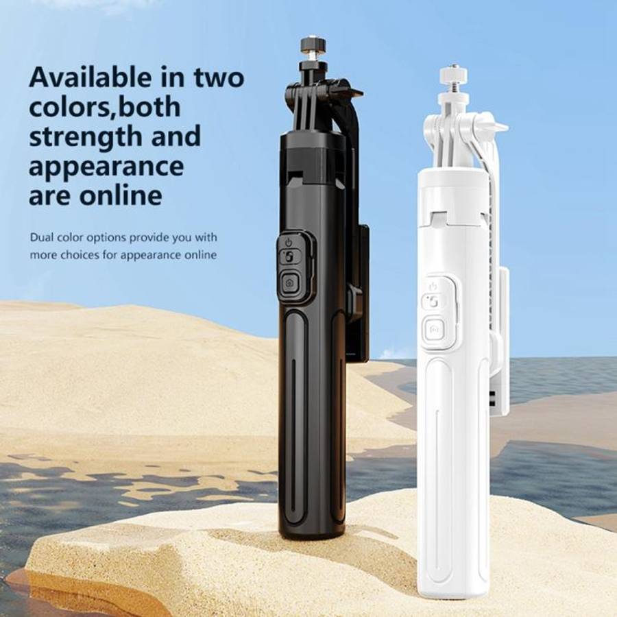 K27 Smartphone Extendable Live Streaming 4-Leg Stand Bluetooth Selfie Stick(Black)