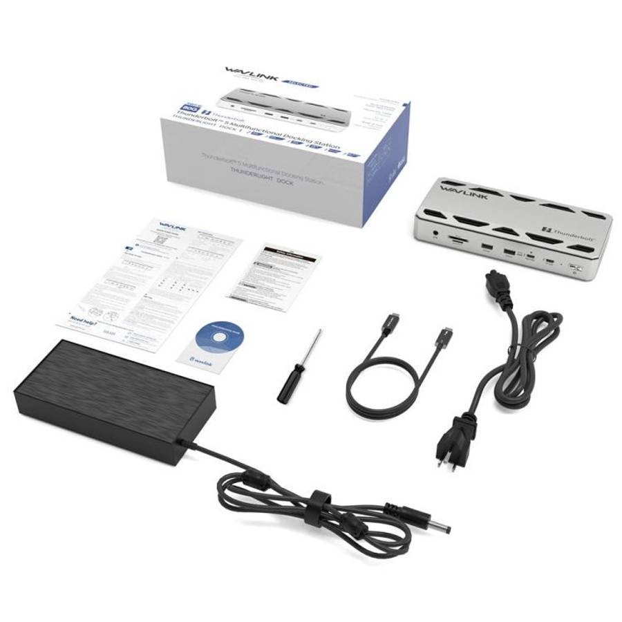 WAVLINK UTD58 12 in 1 120Gbps 140W Thunderbolt 5 Docking Station, Plug:UK Plug
