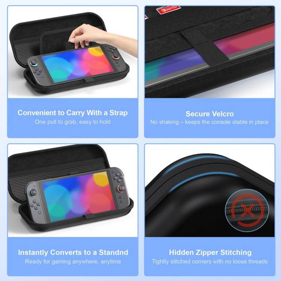 For Nintendo Switch 2 Game Console PU Leather Protective Storage Bag(Black)