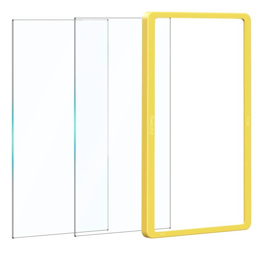 For Nintendo Switch 2 Gaming Console 2-Piece Tempered Glass Screen Protector + Alignment Frame Set