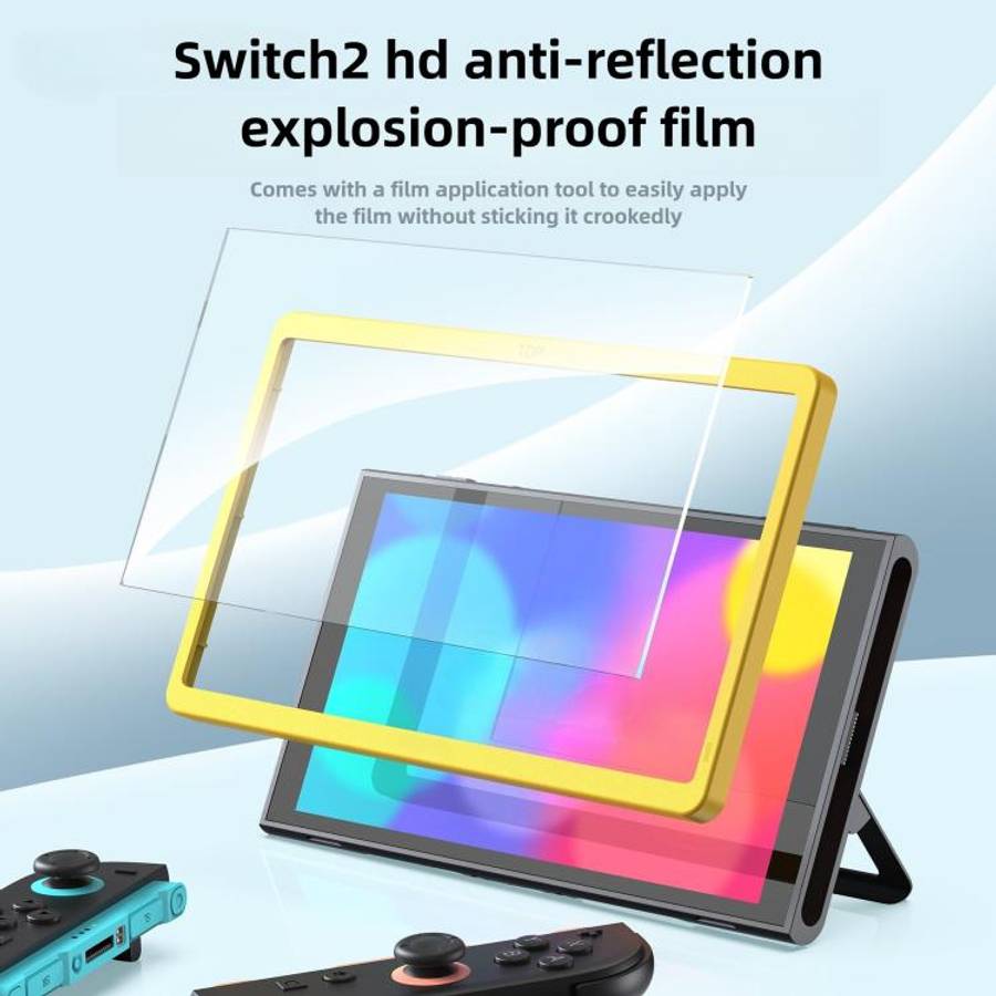 For Nintendo Switch 2 Gaming Console 2-Piece Tempered Glass Screen Protector + Alignment Frame Set