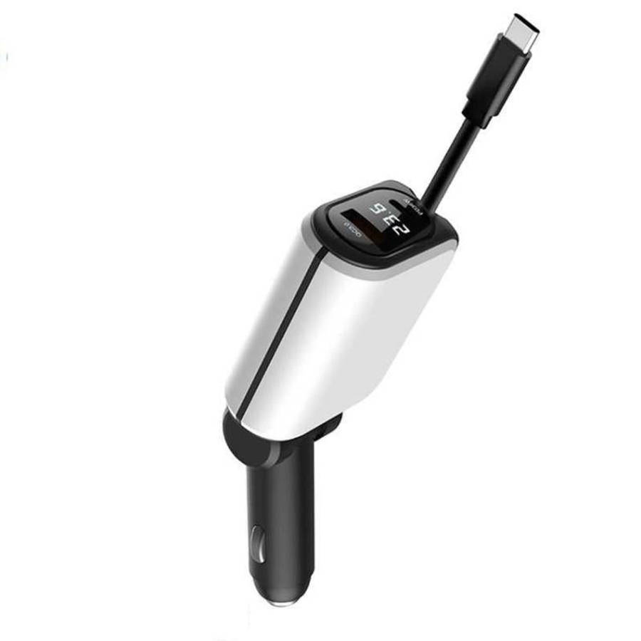 A25 QC3.0 / PD36W Fast Car Phone Charger with Cable(White)