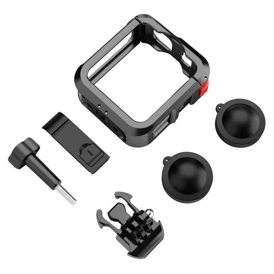 For GoPro MAX2 Aluminum Alloy Camera Cage Protection Frame with Dual Cold Shoes