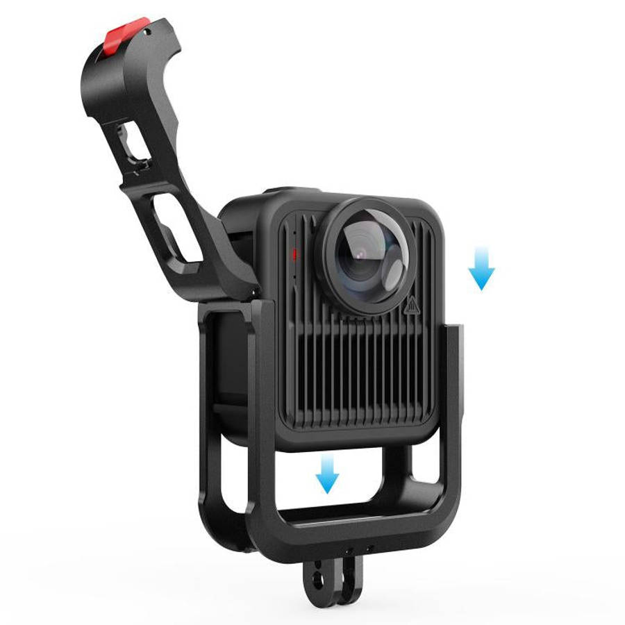 For GoPro MAX2 Aluminum Alloy Camera Cage Protection Frame with Dual Cold Shoes