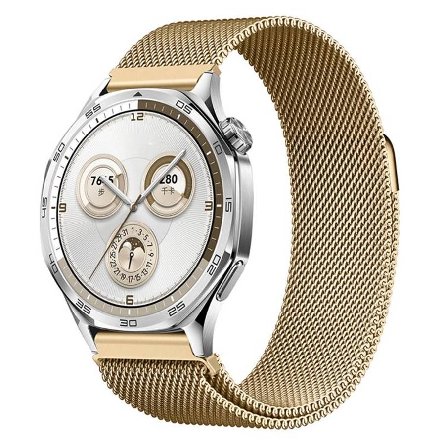 20mm Press Snap Milanese Magnetic Stainless Steel Watch Band(Gold)