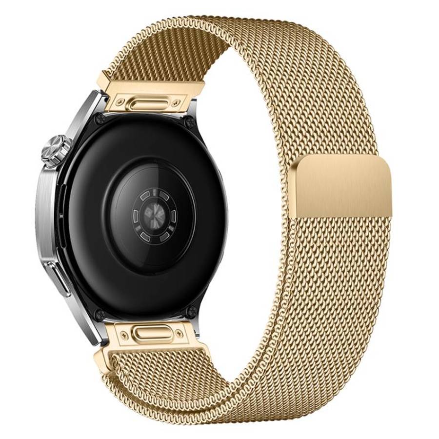 20mm Press Snap Milanese Magnetic Stainless Steel Watch Band(Gold)