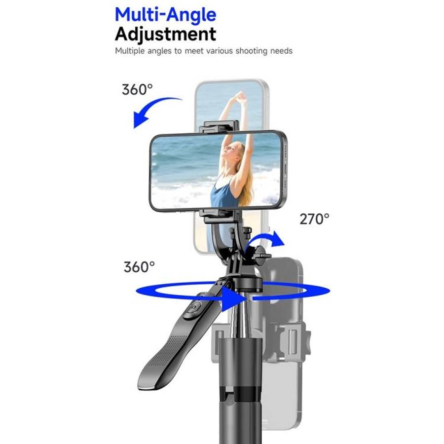 L15TT Stainless Steel Pole Extendable Selfie Stick Auto Pop Up Tripod Anti Shake Floor Stand