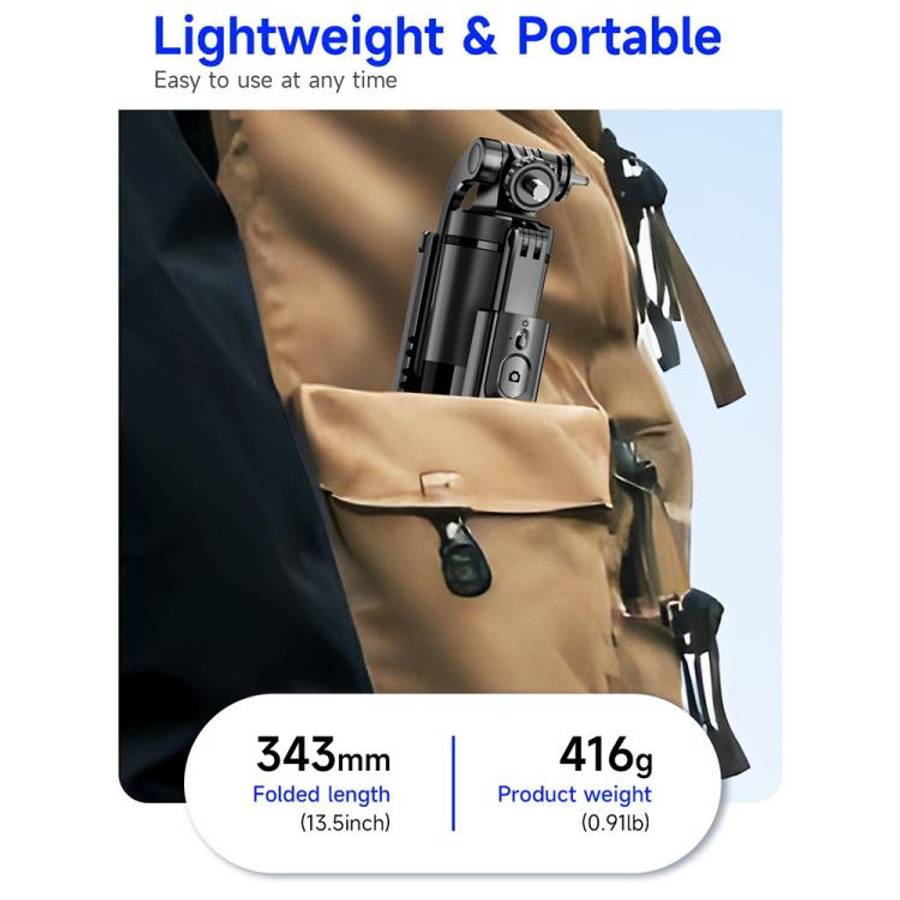 L15TT Stainless Steel Pole Extendable Selfie Stick Auto Pop Up Tripod Anti Shake Floor Stand