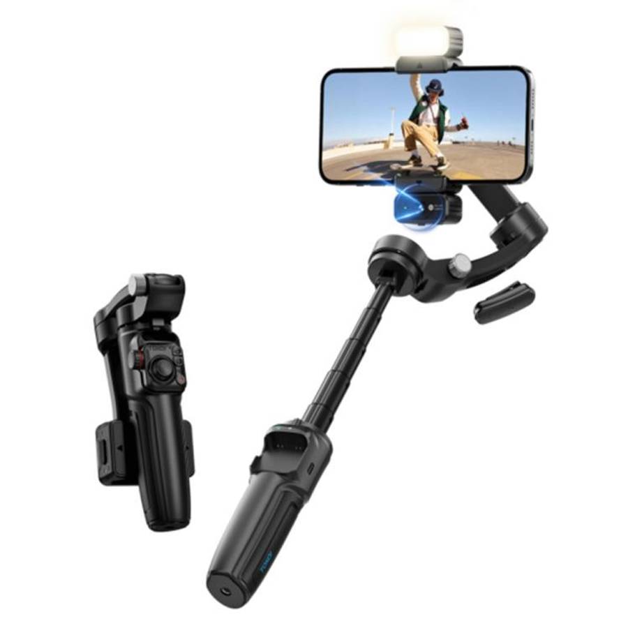 M06 Portable Folding Handheld Gimbal Stabilizer AI Face Tracking Selfie Stick with Magnetic Fill ...