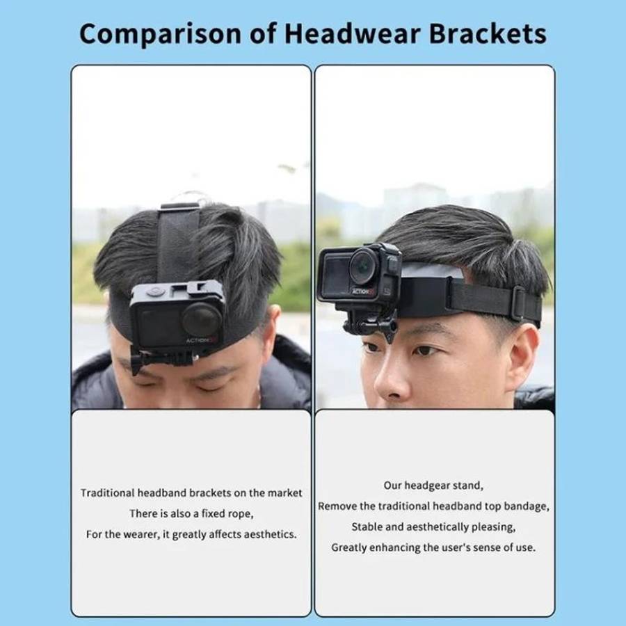 For DJI Action 5 Pro / 4 / 3 Hands-Free Driving Recorder & Sports Camera Mount Head Strap Headban...