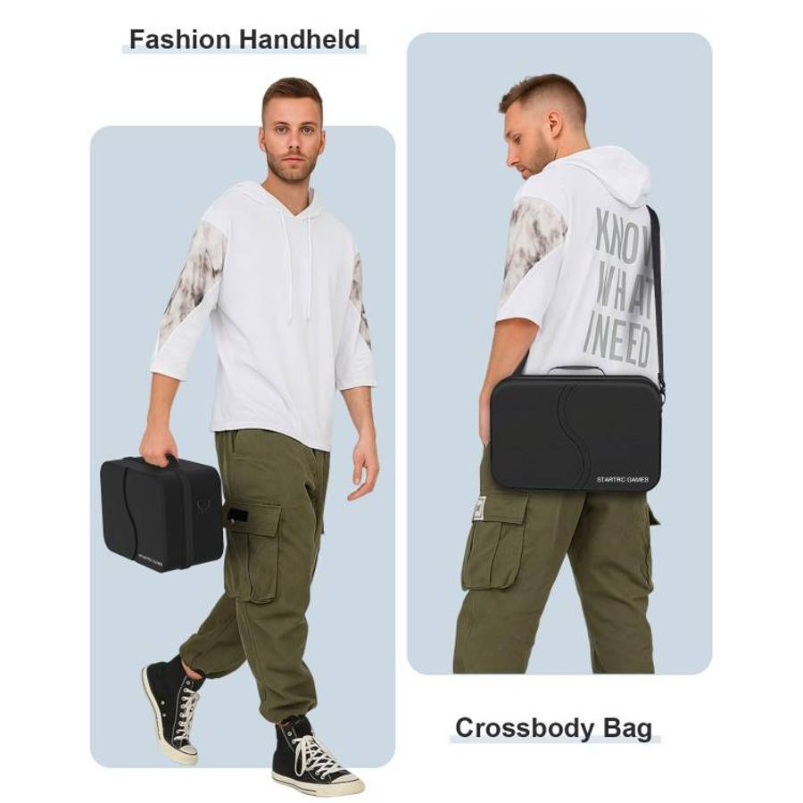 For Nintendo Switch 2 Game Controllers Multi-Functional Handheld Hard-Shell Crossbody Bag(Black)