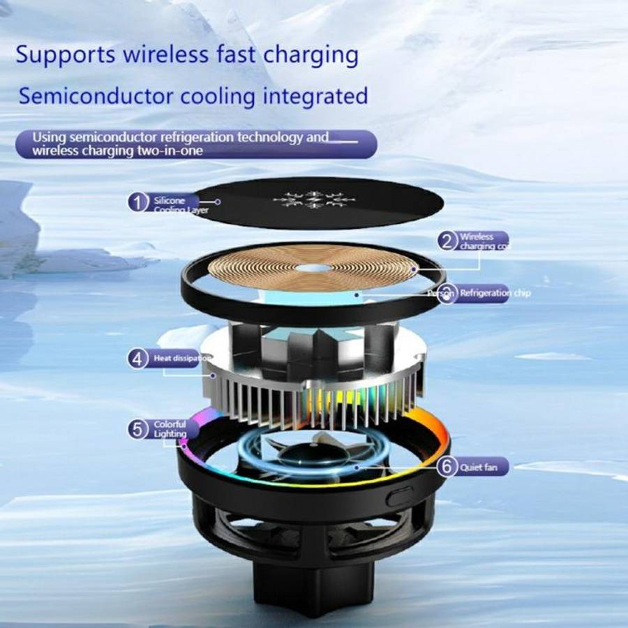 S32 Fast Charging Car Phone Holder 15W Semiconductor Cooling Magnetic Car Wireless Charger