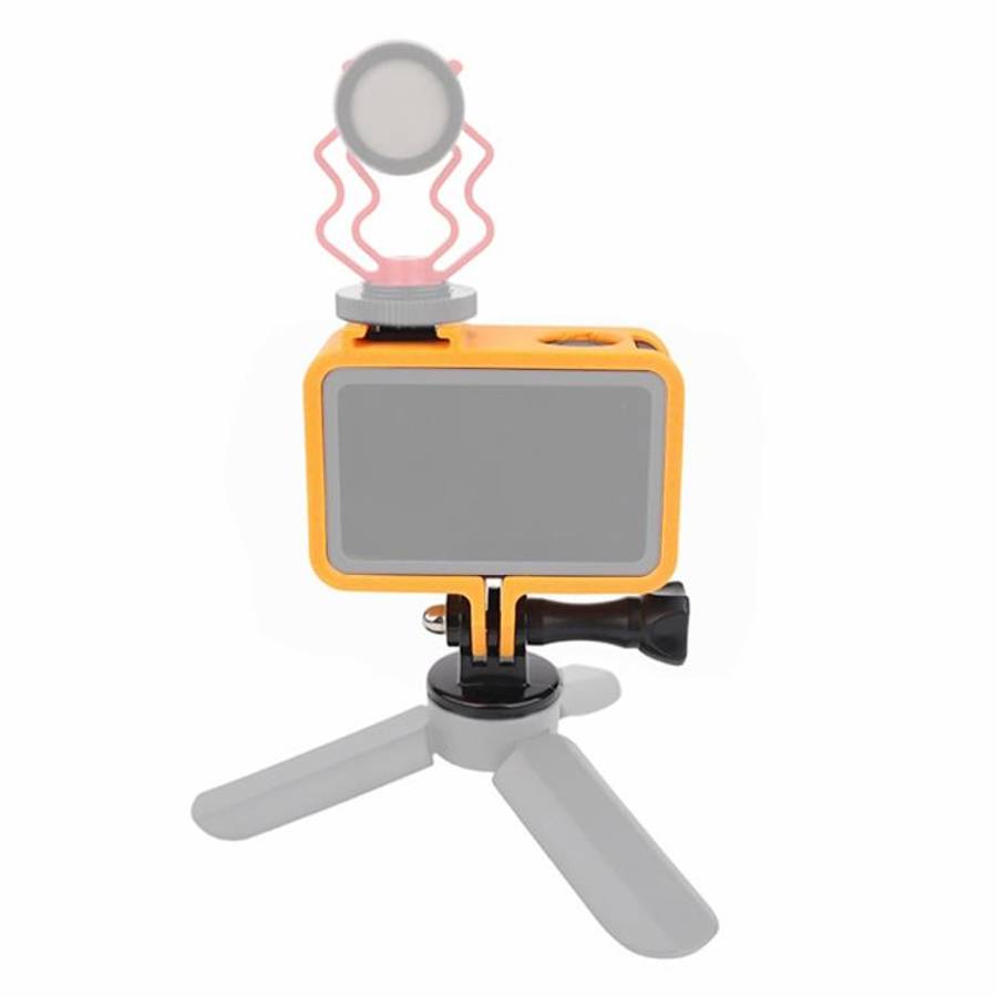For DJI Osmo Action 6 Cold Shoe Cage Expansion Adapter Frame(Yellow)
