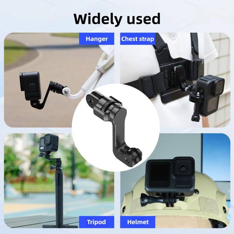 Centre Mounted Vertical Horizontal 360 Rotation Mount Adapter with Long Screw For GoPro Action Ca...