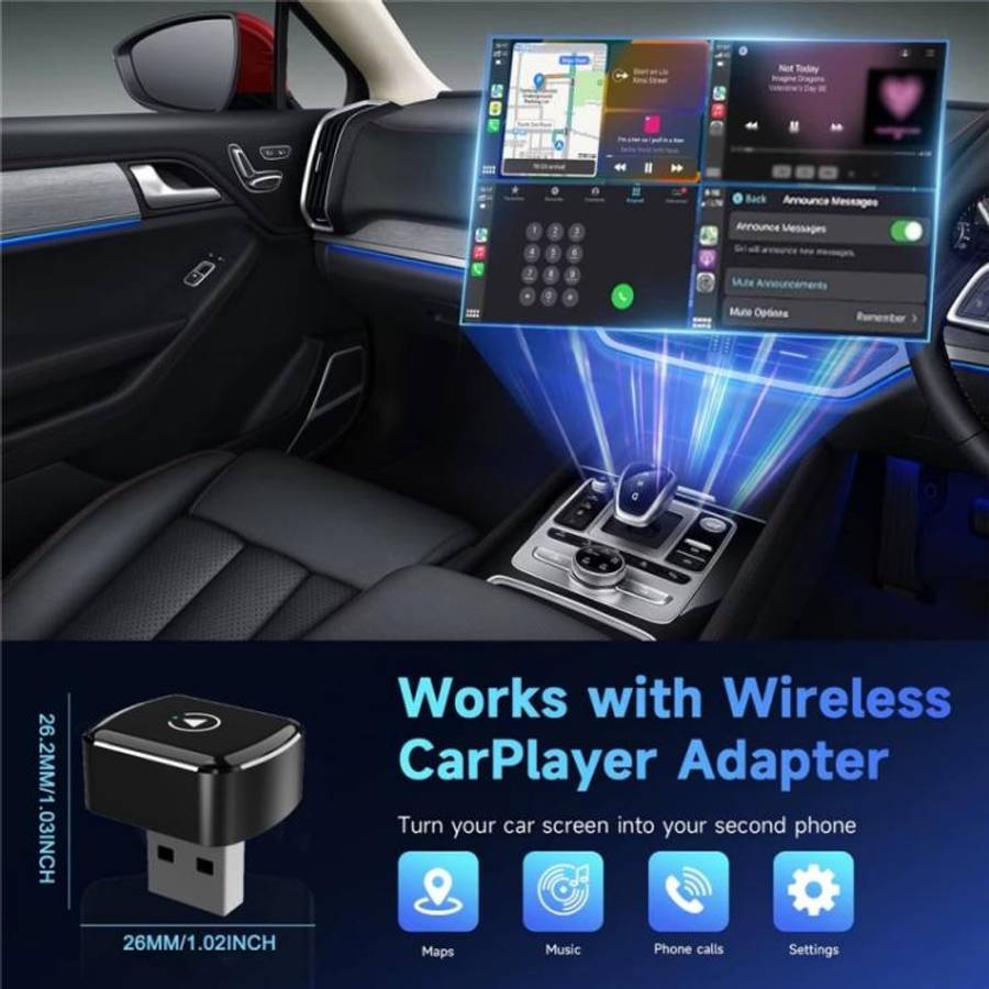 M26 5.8G / 2.4G Dual Band WiFi Bluetooth USB Dongle 2 in 1 For CarPlay / Android Auto Car Adapter