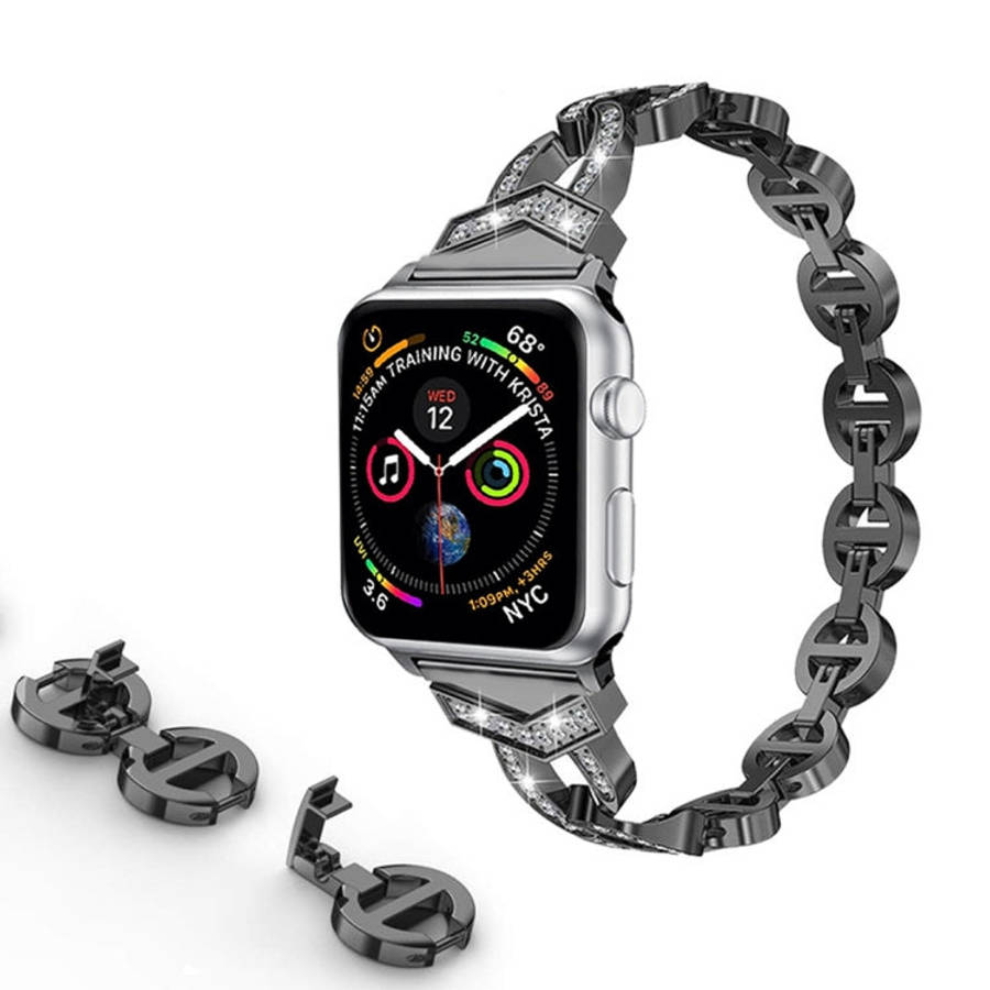 8-shaped VO Diamond-studded Solid Stainless Steel Wrist Strap Watch Band for Apple Watch Series 3...