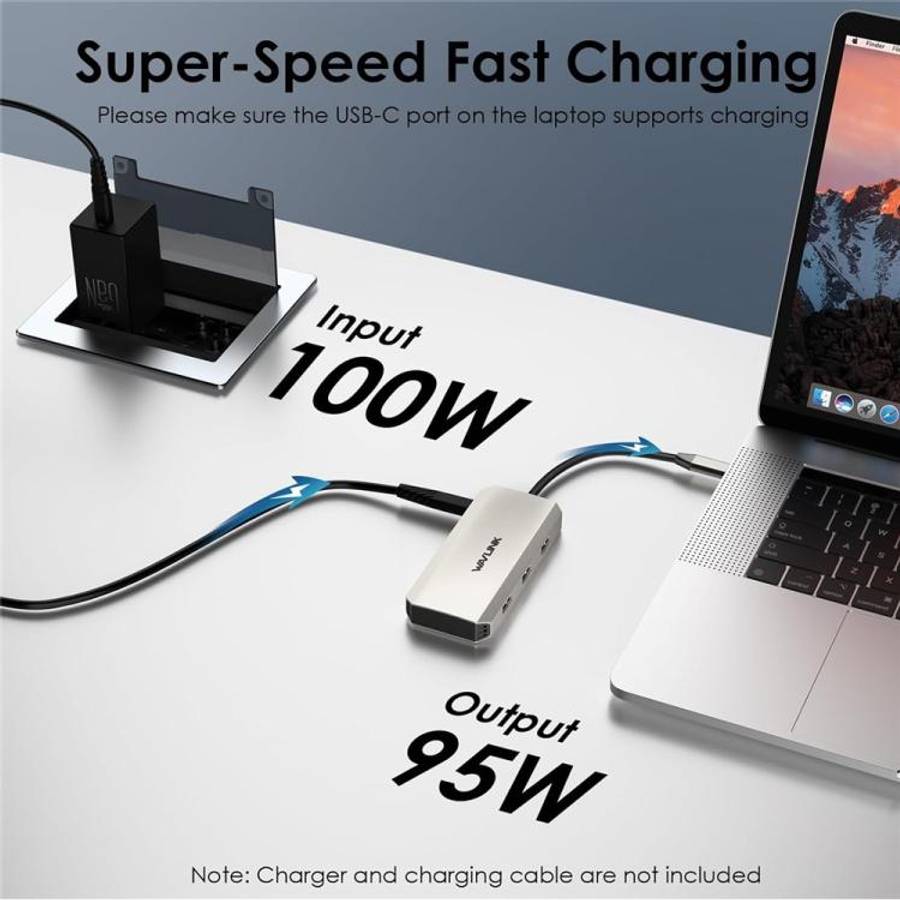 WAVLINK UMD308L Laptops HD / DP / 100W PD Ports Triple 4K Docking Station USB-C Hub Adapter