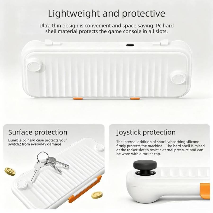 For Nintendo Switch 2  Game Console Anti-slip Textured Hard-Shell Protective Case(Translucent White)