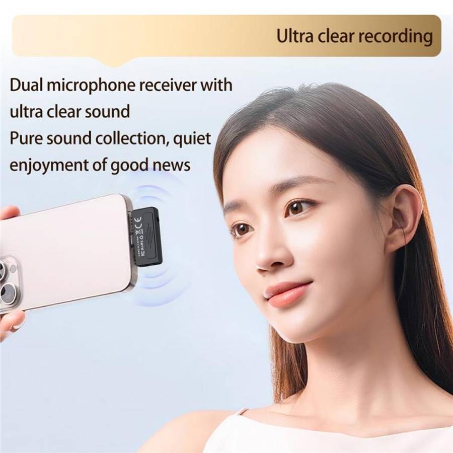YANMAI R6 Vlogging / Recording Type-C Mini Microphone AI + ANC Smart Noise Reduction Mic(Black)