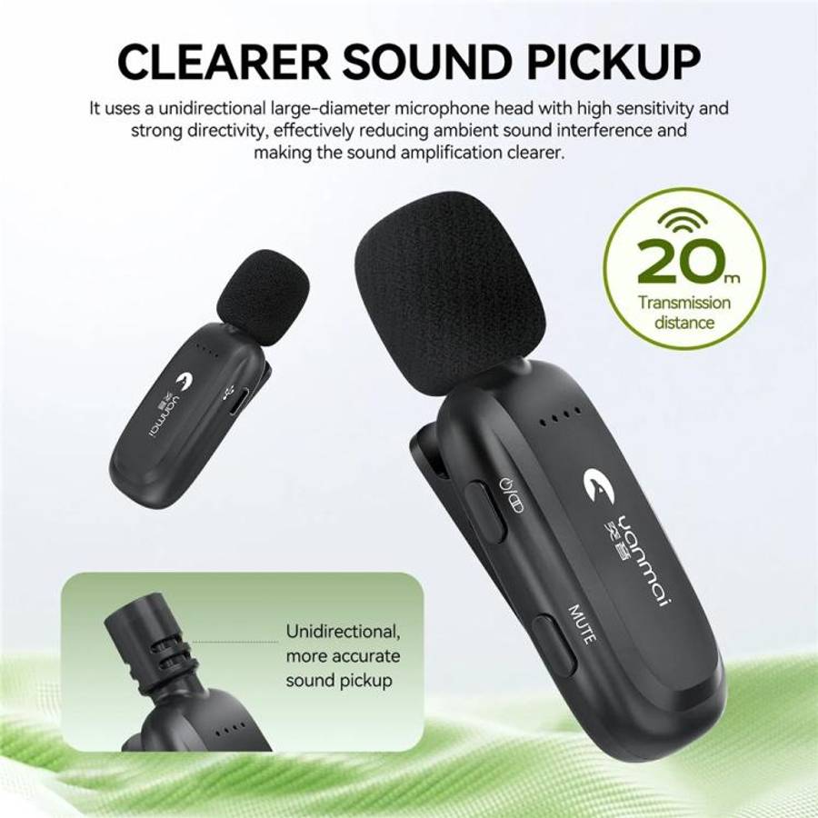 YANMAI K5 Teaching / Training 2.4G Wireless Bluetooth Voice Amplifier Lapel Microphone(Black)