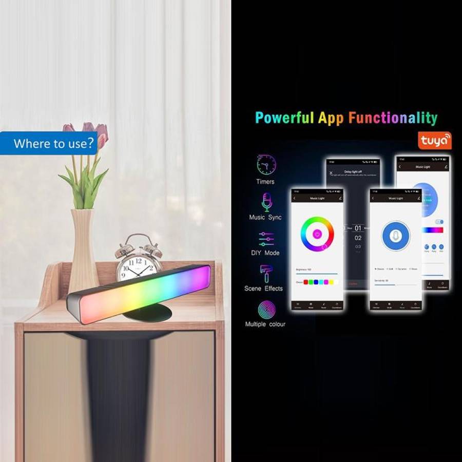 D04 2pcs Bluetooth Version Sound Pickup RGB Desktop Ambient Light Smart Gaming Light Bar