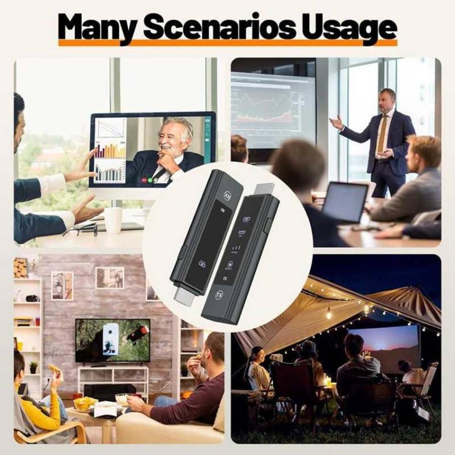 Wireless HDMI Extender 4K HD Decode 1080P Output For PC / Laptop / Projector / TV Box(Grey)