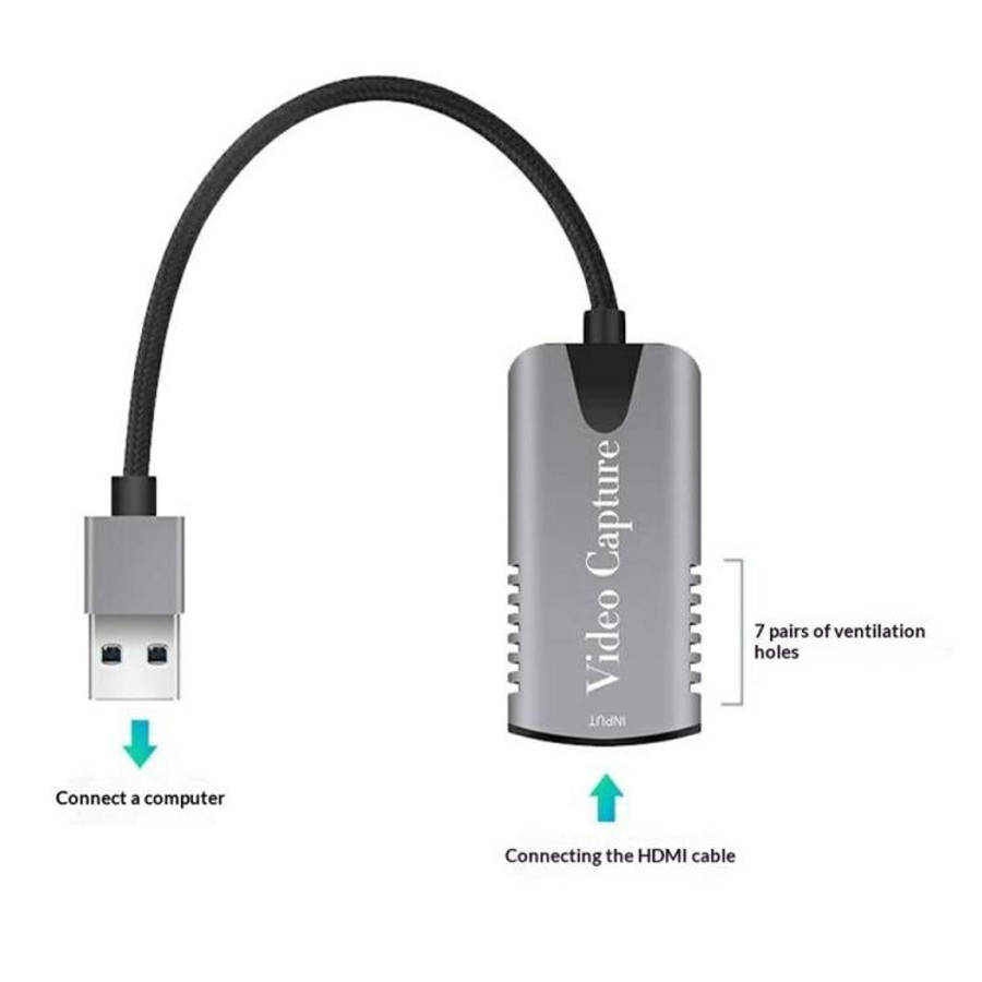 HU-04 USB 2.0 Video Capture Card 4K Input 1080P Output Converter