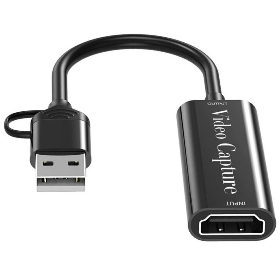 HU-02A Live Streaming Adapter Cable HDMI to USB / Type-C 2 in 1 Video Capture Card