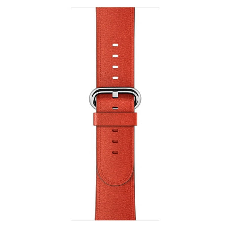 Classic Button Leather Wrist Strap Watch Band for Apple Watch Series 3 & 2 & 1 42mm(Orange)