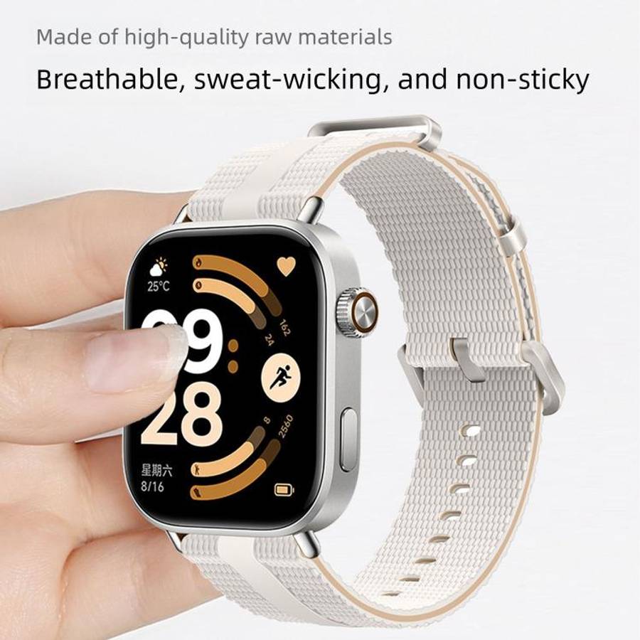 For Xiaomi Band 10 Pro / 9 Pro / Redmi Watch 6 Line Pattern Silicone Watch Band(Starlight Milky Tea)