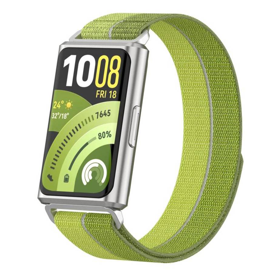 For Huawei Band 11 / Band 11 Pro Feather Light Round Tail Nylon Loop Metal Interface Watch Band(G...