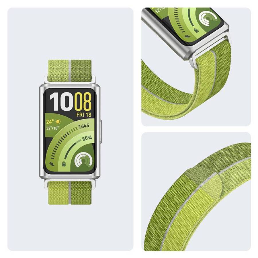 For Huawei Band 11 / Band 11 Pro Feather Light Round Tail Nylon Loop Metal Interface Watch Band(G...