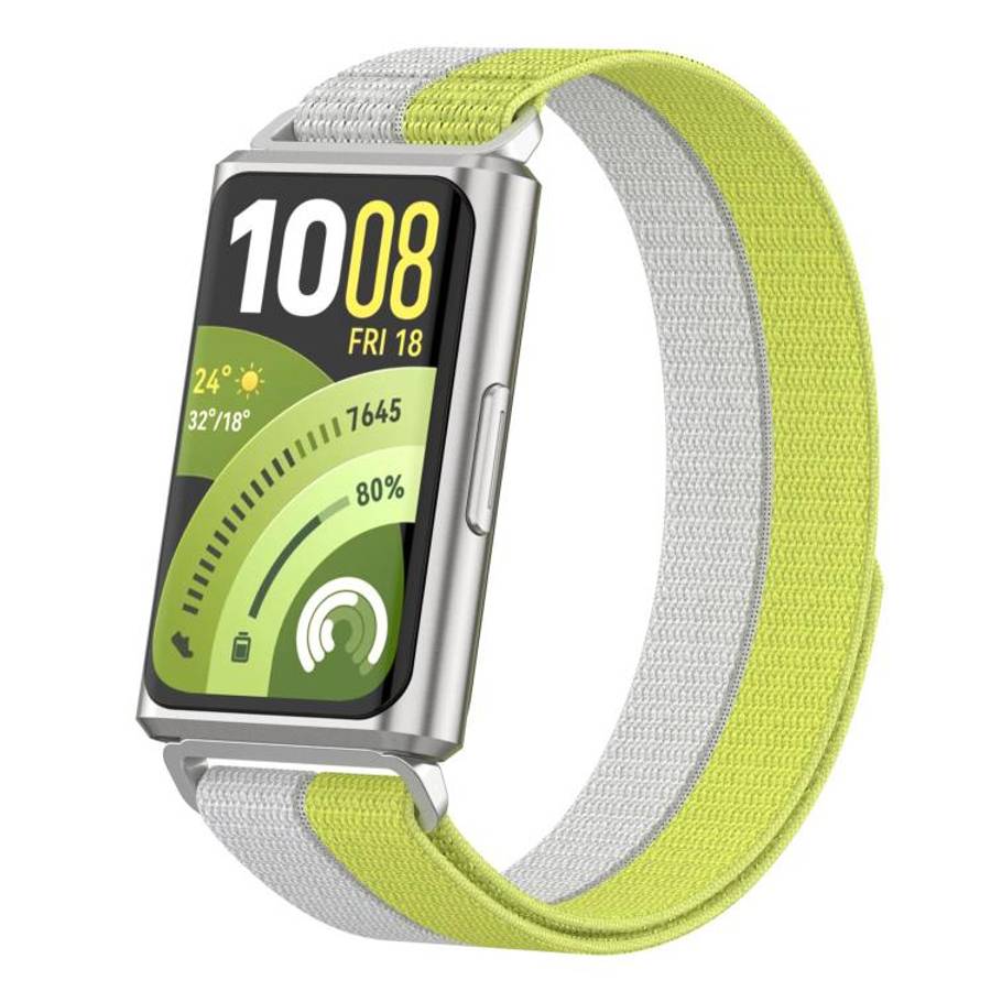 For Huawei Band 11 / Band 11 Pro Feather Light Round Tail Nylon Loop Metal Interface Watch Band(Y...