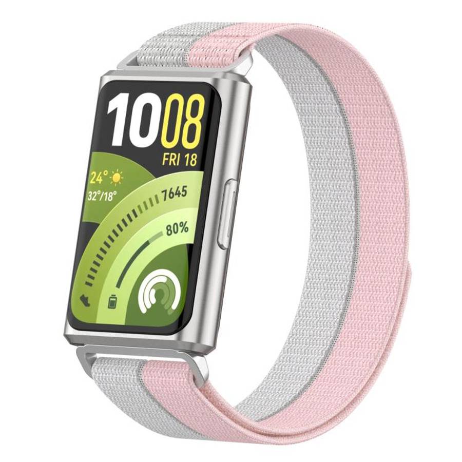 For Huawei Band 11 / Band 11 Pro Feather Light Round Tail Nylon Loop Metal Interface Watch Band(P...