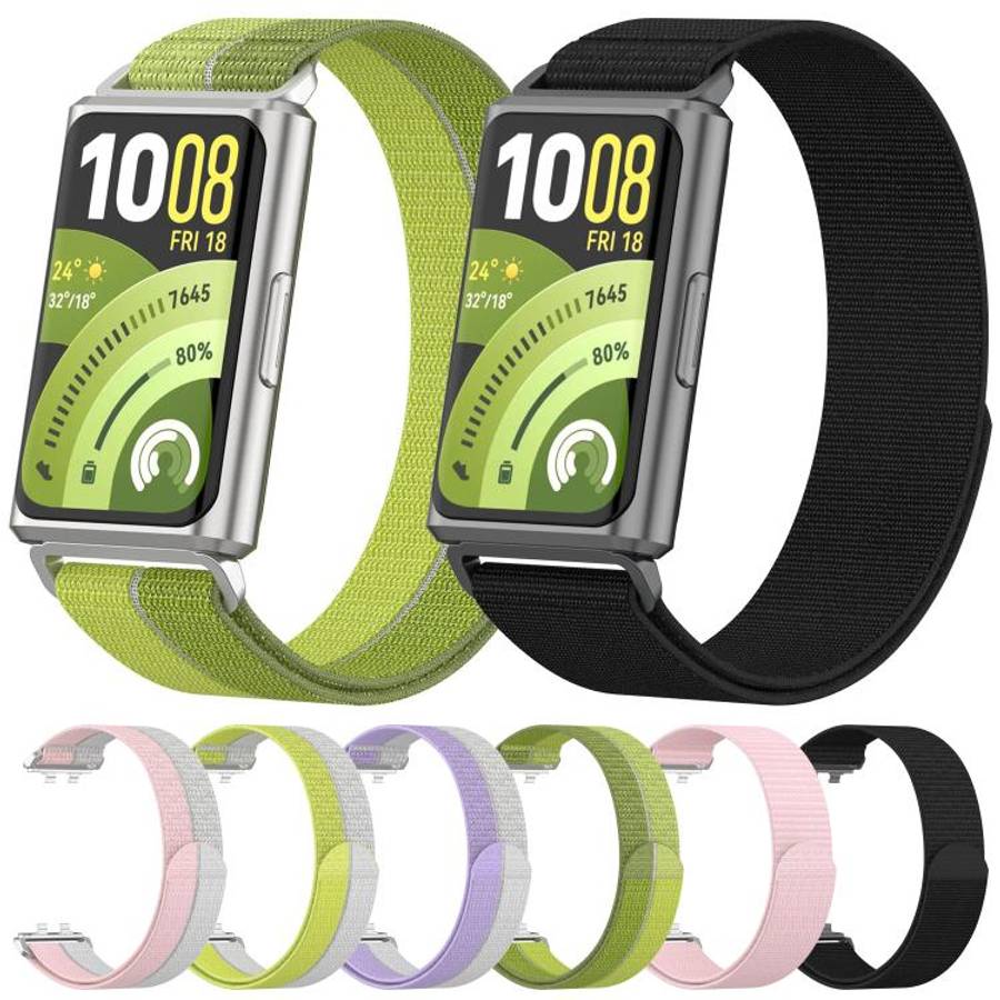 For Huawei Band 11 / Band 11 Pro Feather Light Round Tail Nylon Loop Metal Interface Watch Band(Y...