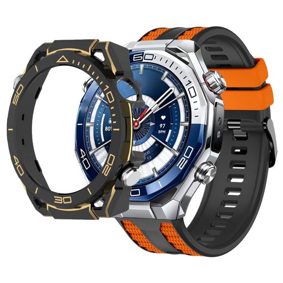 For Huawei Watch GT 5 Pro 46mm Spring Bar Style PC Watch Case Integrated Two Color Silicone Watch...