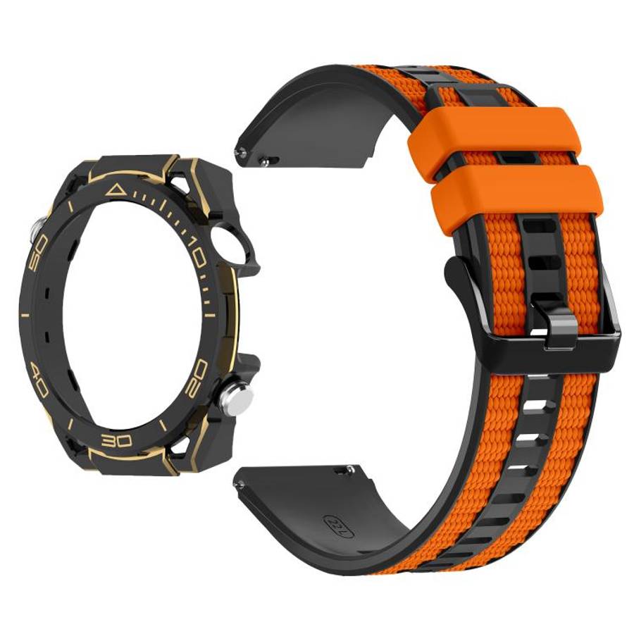 For Huawei Watch GT 5 Pro 46mm Spring Bar Style PC Watch Case Integrated Two Color Silicone Watch...