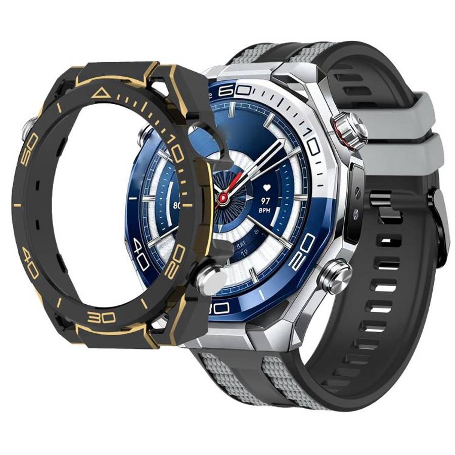For Huawei Watch GT 5 Pro 46mm Spring Bar Style PC Watch Case Integrated Two Color Silicone Watch...