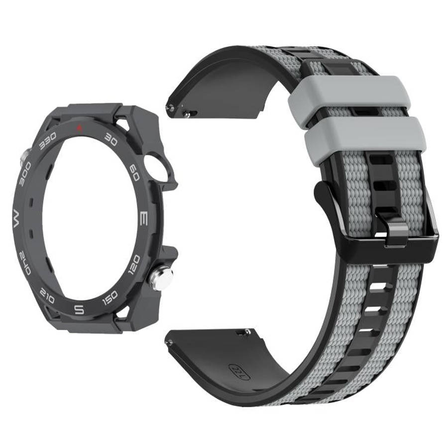 For Huawei Watch GT 5 Pro 46mm Spring Bar Style PC Watch Case Integrated Two Color Silicone Watch...