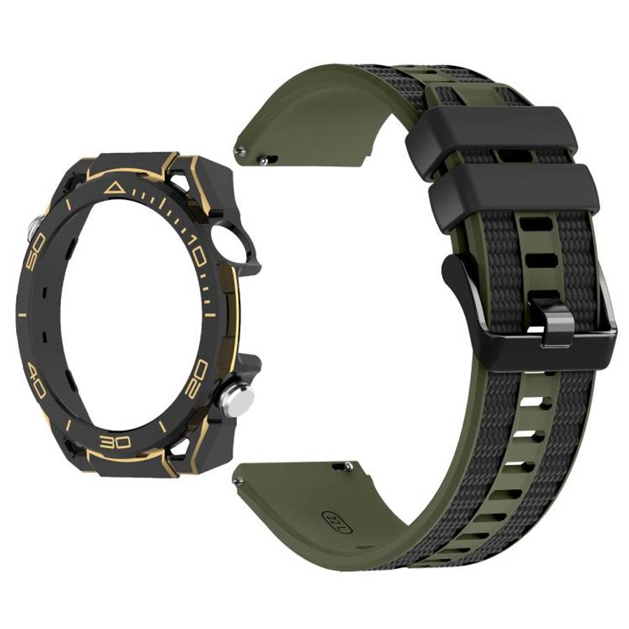 For Huawei Watch GT 5 Pro 46mm Spring Bar Style PC Watch Case Integrated Two Color Silicone Watch...