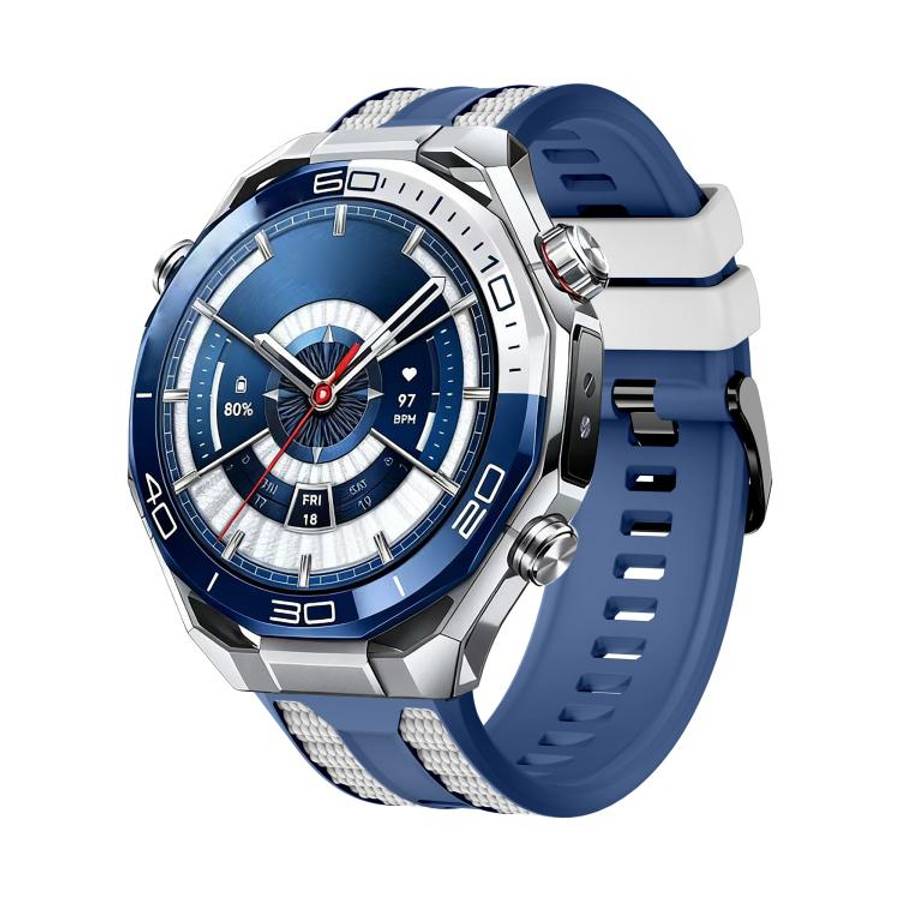 For Huawei Watch GT 5 Pro 46mm Spring Bar Style PC Watch Case Integrated Two Color Silicone Watch...