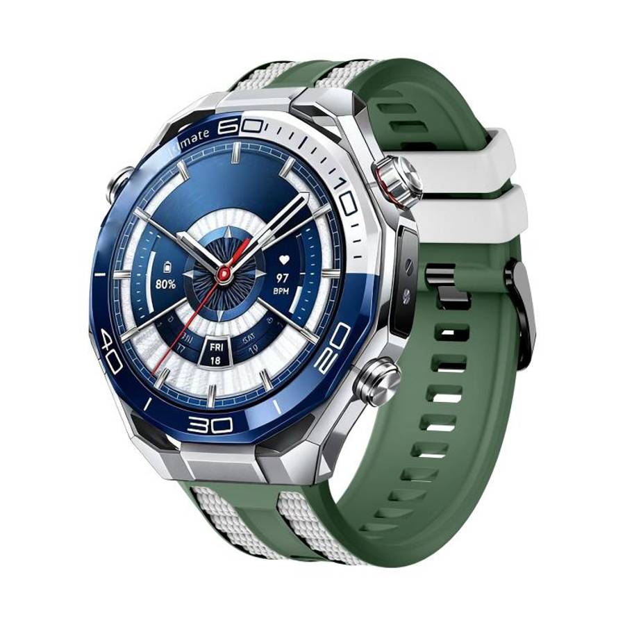 For Huawei Watch GT 5 Pro 46mm Spring Bar Style PC Watch Case Integrated Two Color Silicone Watch...