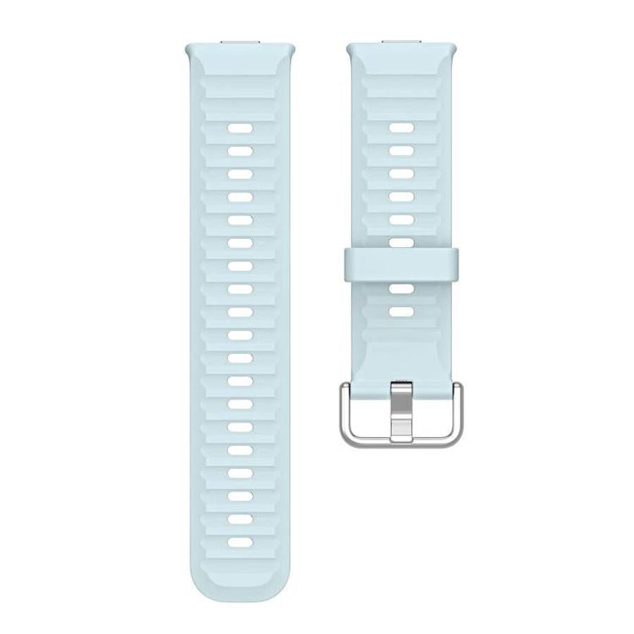 For Huawei Watch Fit 5 / Fit 5 Pro Wave Texture Solid Color Silicone Watch Band(Glacier Blue)
