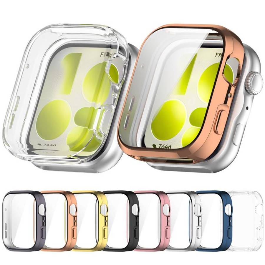 For Huawei Watch Fit 5 Pro Electroplated TPU Full Coverage Watch Protective Case(Transparent)