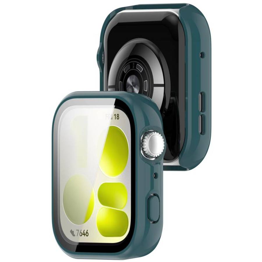 For Huawei Watch Fit 5 Pro Tempered Film Integrated PC Watch Protective Case(Pine Green)