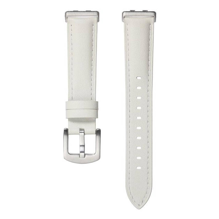For Huawei Band 11 / Band 11 Pro Plain Genuine Leather Watch Band(White)